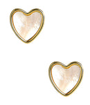 Martha - Heart Mother of pearl stud earring - 18k gold plated-Darby Clark Collection-1
