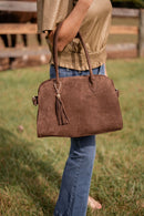 Megan -  Faux Suede Medicine Bag-1