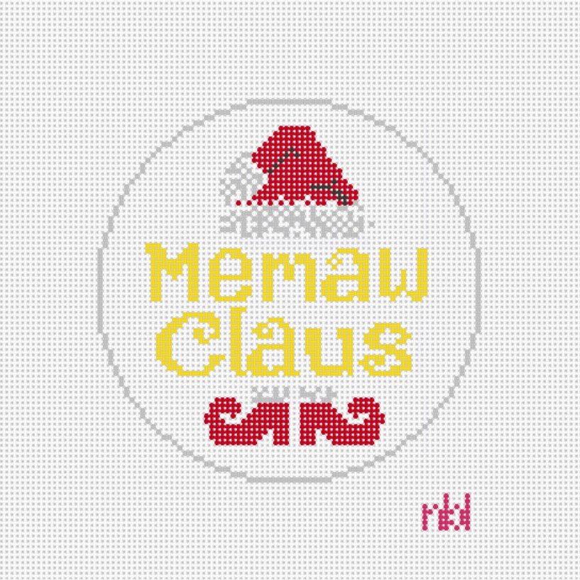 Mamaw Claus (Lala, Memaw, Mamaw, Nana) - Needlepoint by Laura