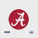 Alabama Crimson Tide A Logo Round Needlepoint Canvas 4 Inch Crimson Background 13 Mesh-1