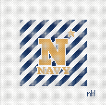 Navy Stripe Needlepoint Canvas, 4 x 4 in., 18 Mesh