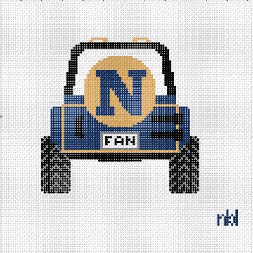 Navy Jeep Needlepoint Canvas, 4 in., 18 Mesh
