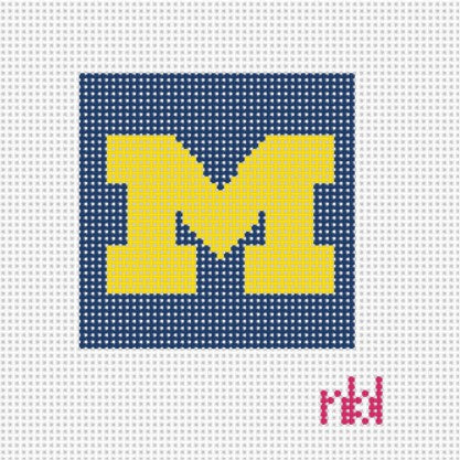 Michigan Mini Square - Needlepoint by Laura