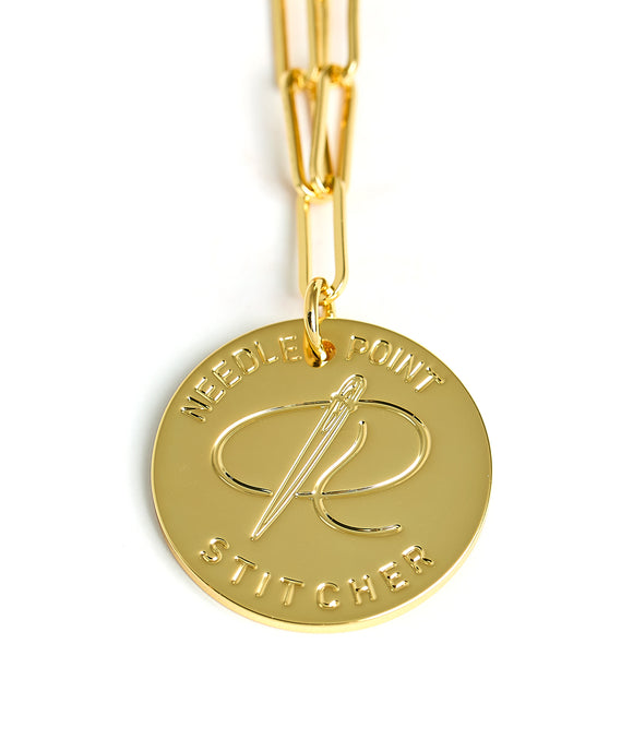 Lisi Lerch x NBL Needlepoint Stitcher Tag Necklace- 18K Gold Plated