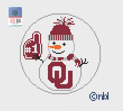 Oklahoma Snowman 4 inch round