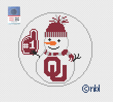 Oklahoma Snowman 4 inch round