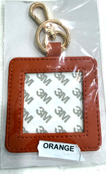 2 inch self finishing leather key fob- burnt orange