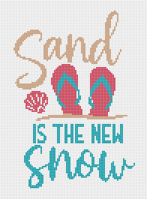 Sand is the New Snow Mini Flag Kit - Needlepoint by Laura