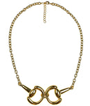 Sarah - Chunky Horsebit Necklace - 18k Gold Plated-1