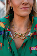 Sarah - Chunky Horsebit Necklace - 18k Gold Plated-2