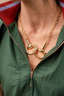 Sarah - Chunky Horsebit Necklace - 18k Gold Plated-4