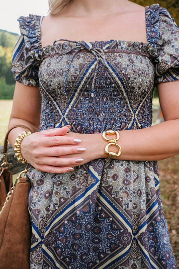 Sarah Large Snaffle Bracelet - 18k Gold Plated - 0