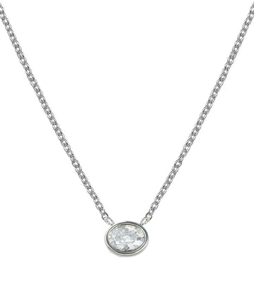 Small Oval Bezel Necklace - 0