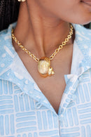 Soleil - Gold Conch Charm Necklace - 18k Gold Plated-1