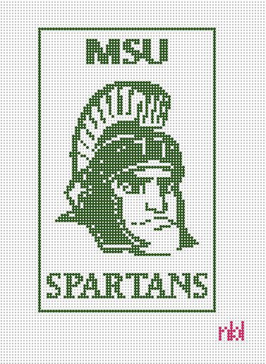 Michigan State Mini Flag Kit - Needlepoint by Laura