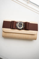 Straw Avery - Chocolate Flat Bow- Tort Circle/Horseshoe-1