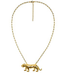Tiger Body - 3D Gold Charm Necklace - 18k Gold Plated - Paperclip Chain-1
