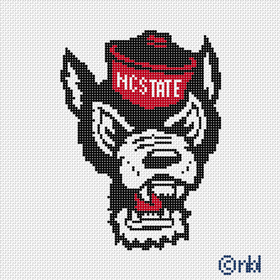 NC State Wolf Mascot 6 by 6