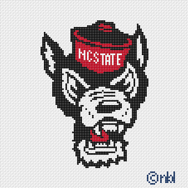 NC State Wolf Mascot 6 by 6
