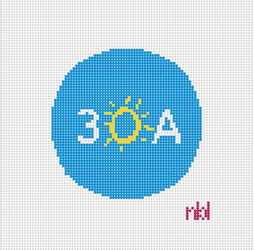 30A Round Needlepoint Canvas