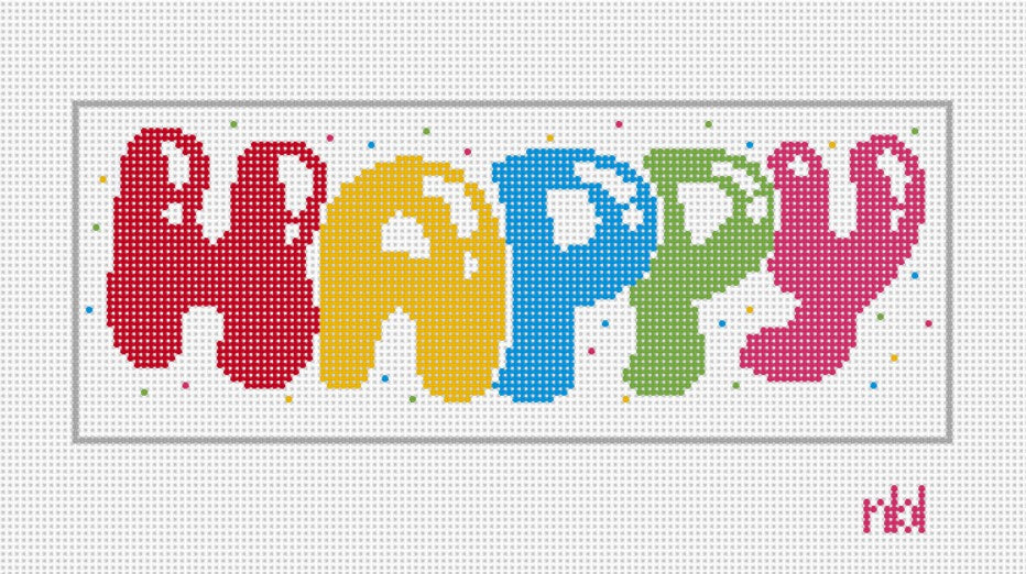 Happy Collection Wreath Base - Needlepoint by Laura