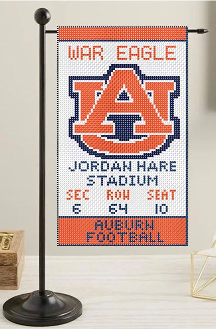 Auburn Ticket Mini Flag Kit - Needlepoint by Laura