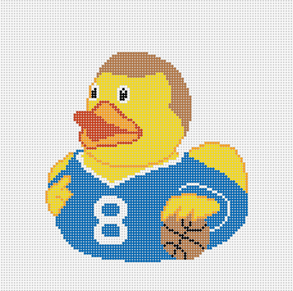 Basketball Duck - Needlepoint by Laura