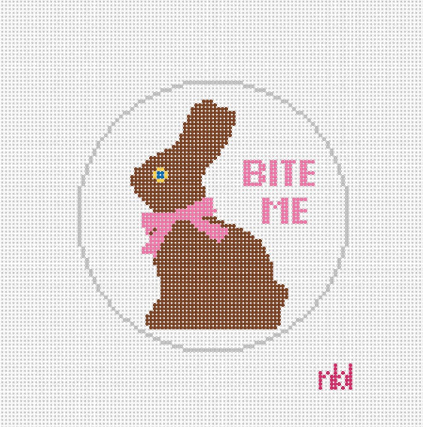 EASTER BUNNY- BITE ME - Needlepoint by Laura