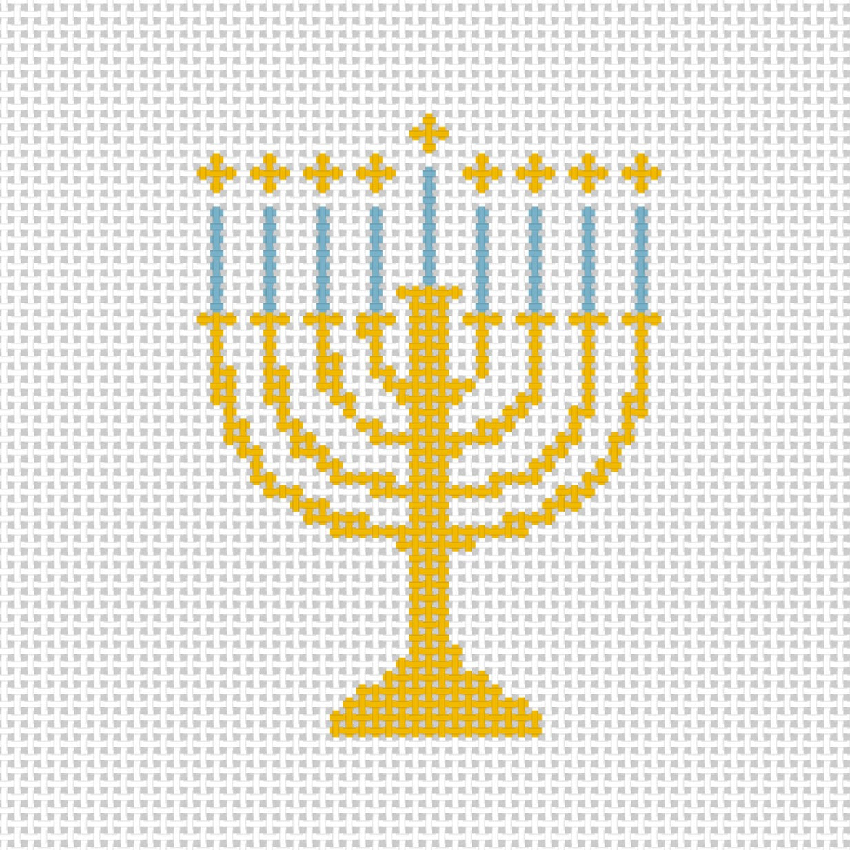 Happy Collection Hanukkah Menorah - Needlepoint by Laura