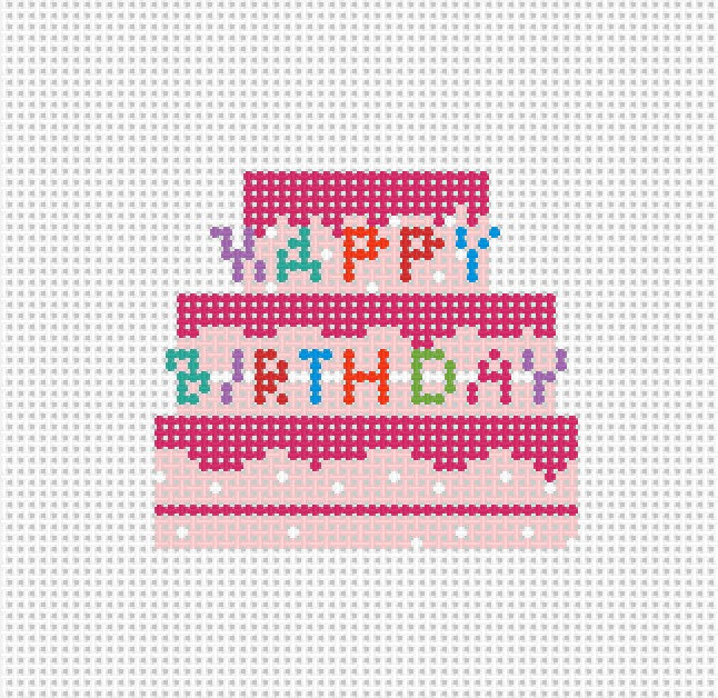 Happy Collection Birthday Cake - Needlepoint by Laura