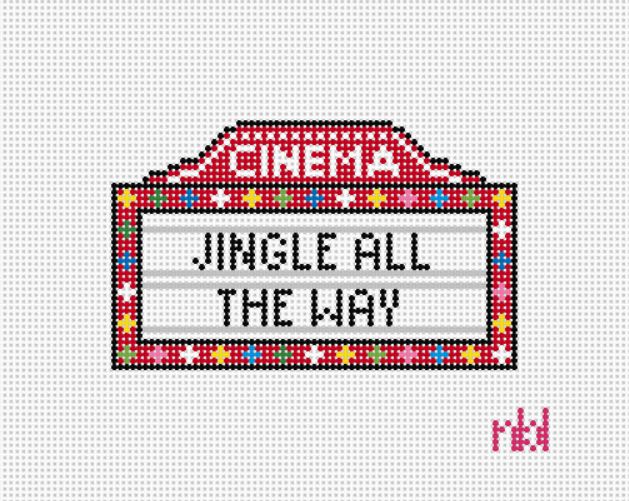 Movie Marquee Christmas Movies - Needlepoint by Laura