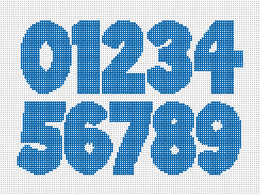 Happy Collection Numbers - Needlepoint by Laura