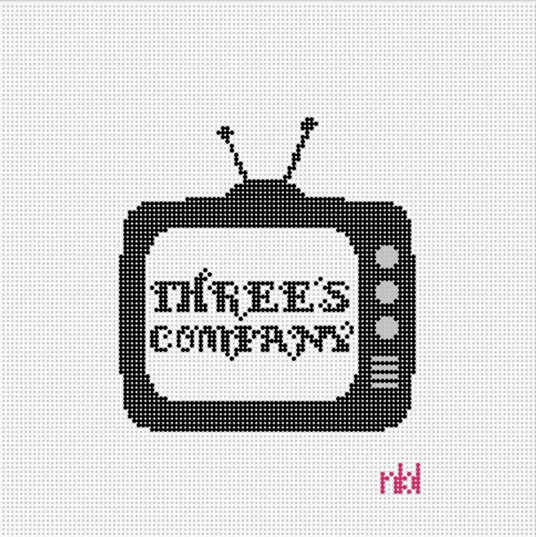 Retro TV Needlepoint Canvas Three's Company - Needlepoint by Laura