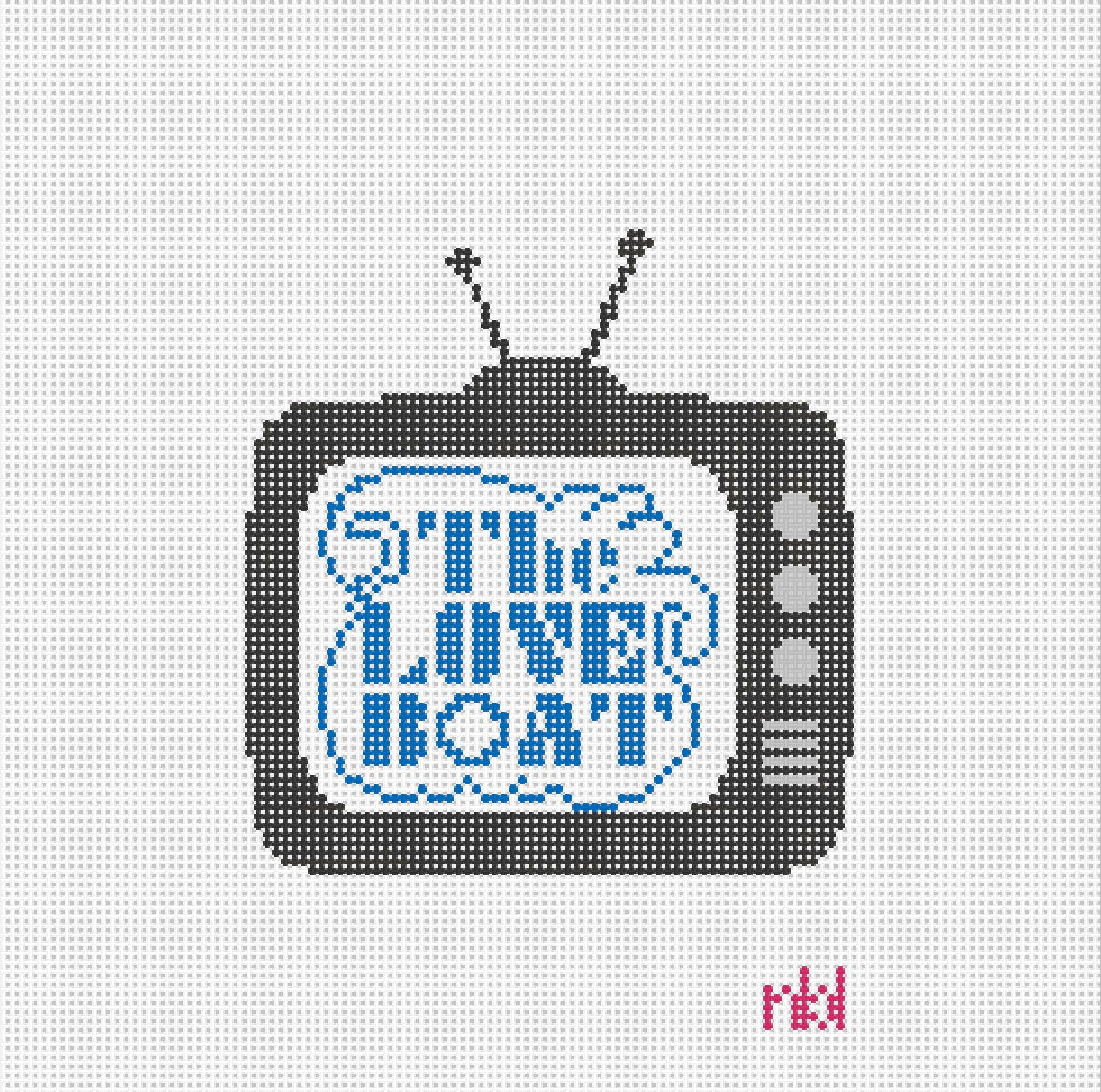 Retro TV Needlepoint Canvas Love Boat - Needlepoint by Laura