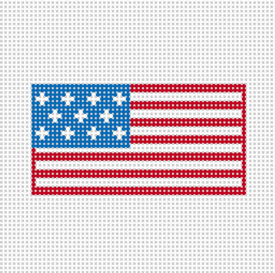 Happy Collection US Flag - Needlepoint by Laura