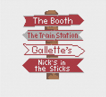 Alabama 1 College Icon Destination Sign - Needlepoint by Laura