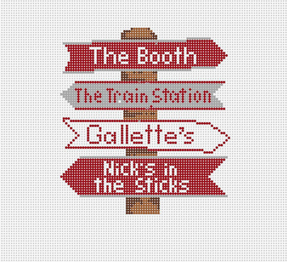 Alabama 1 College Icon Destination Sign - Needlepoint by Laura