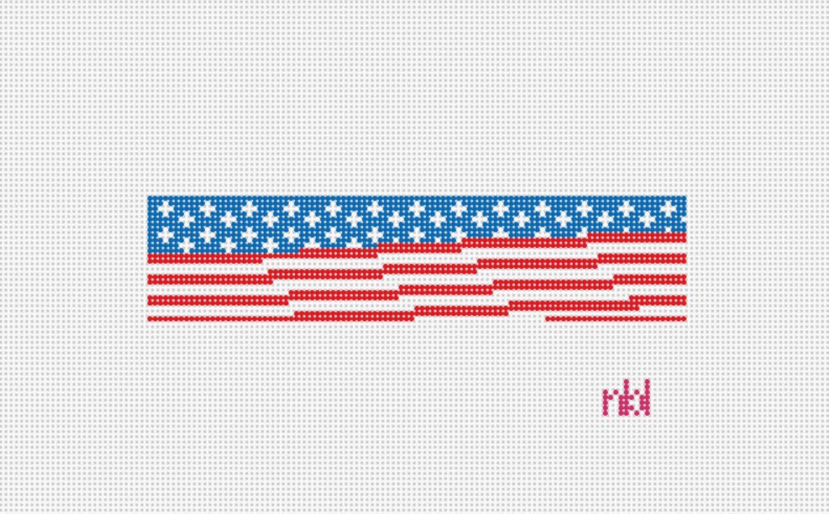 American Flag Needlepoint Bracelet Cuff Kit - Needlepoint by Laura