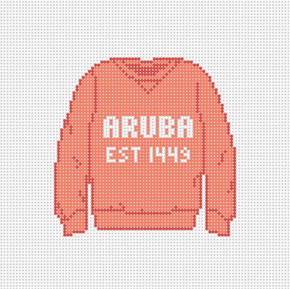 Aruba Sweatshirt Needlepoint Canvas