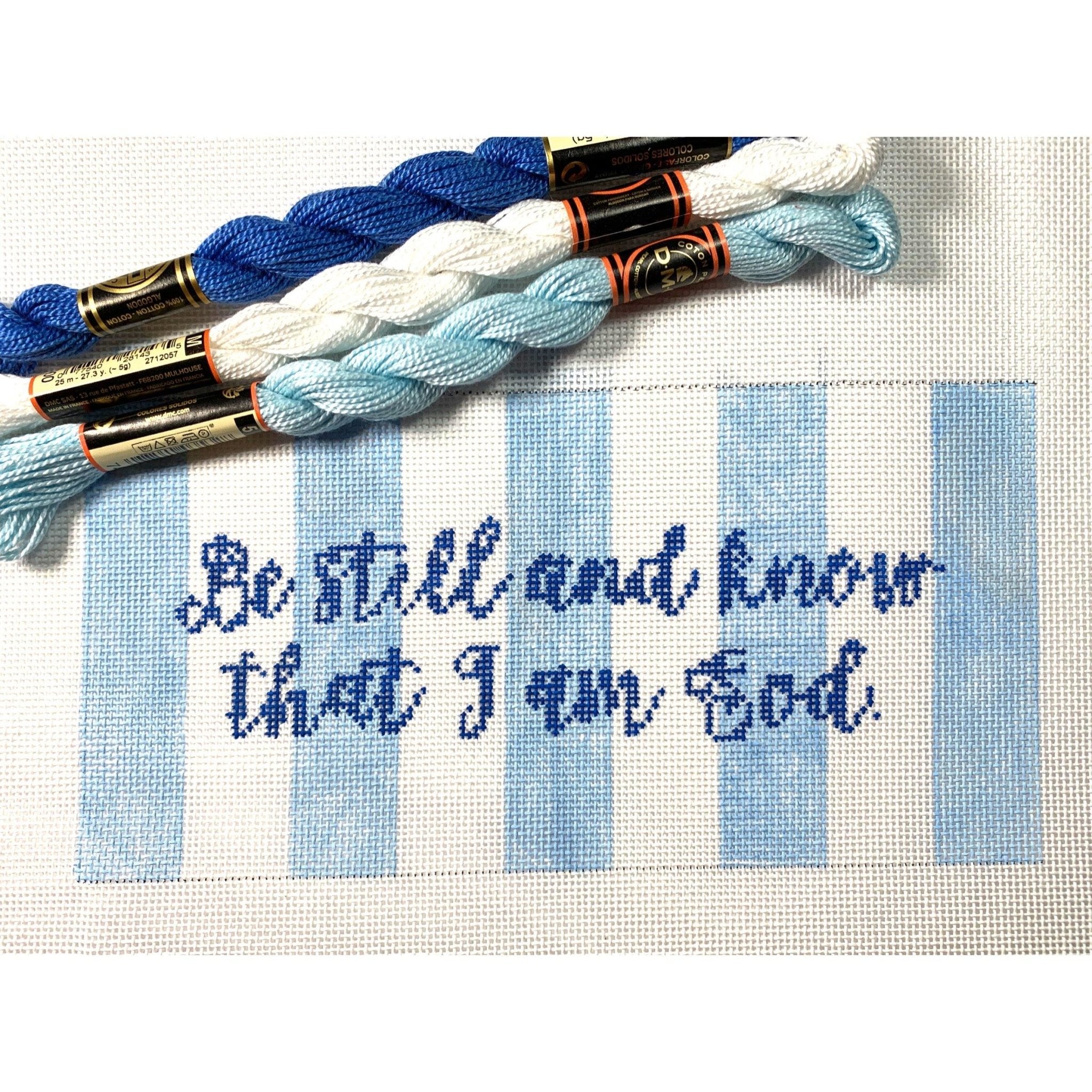 Be Still and Know that I am God Canvas - Needlepoint by Laura