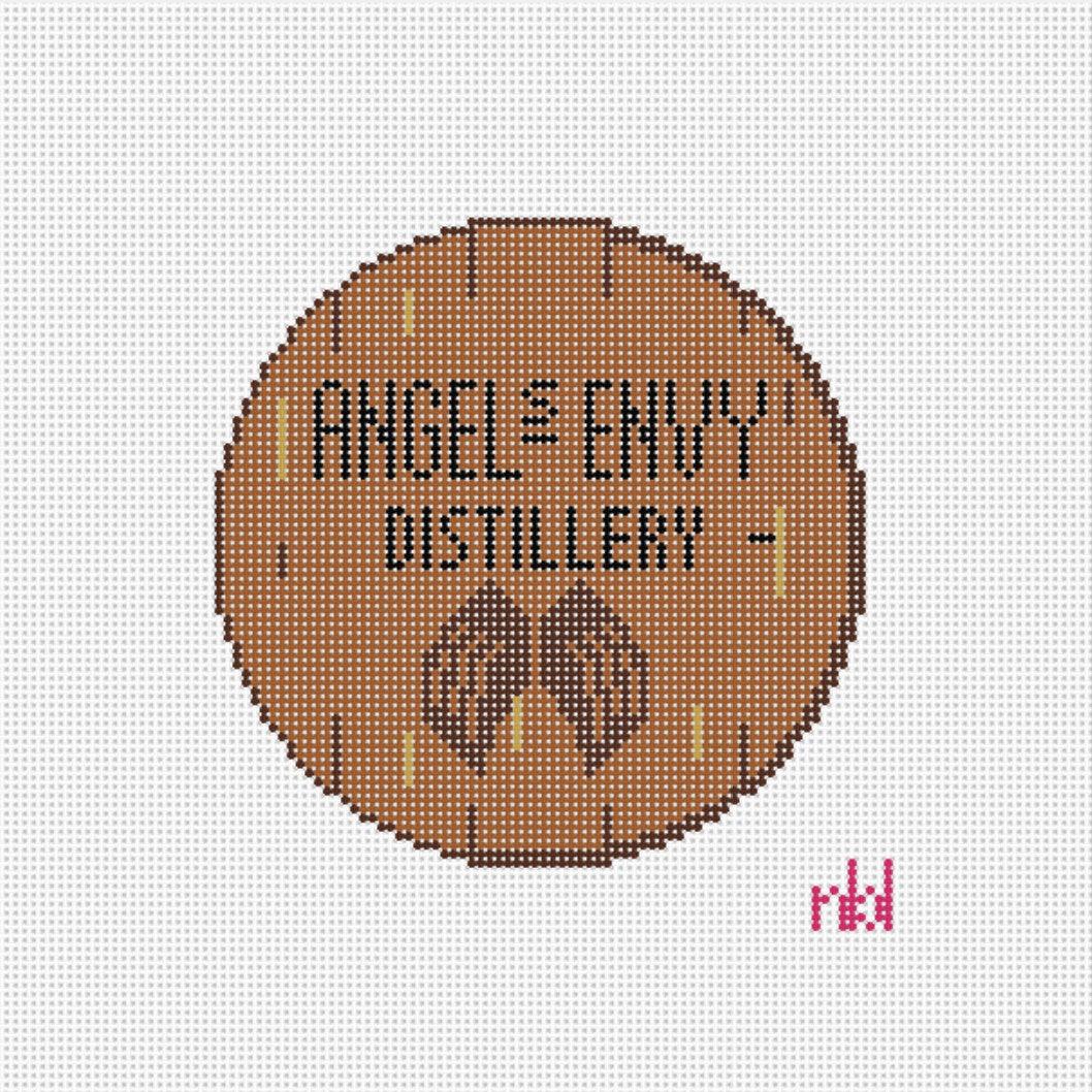 Bourbon Barrel Head Canvas choose your brand - Needlepoint by Laura