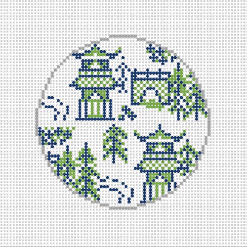 Chinoiserie Needlepoint Canvas - Needlepoint by Laura