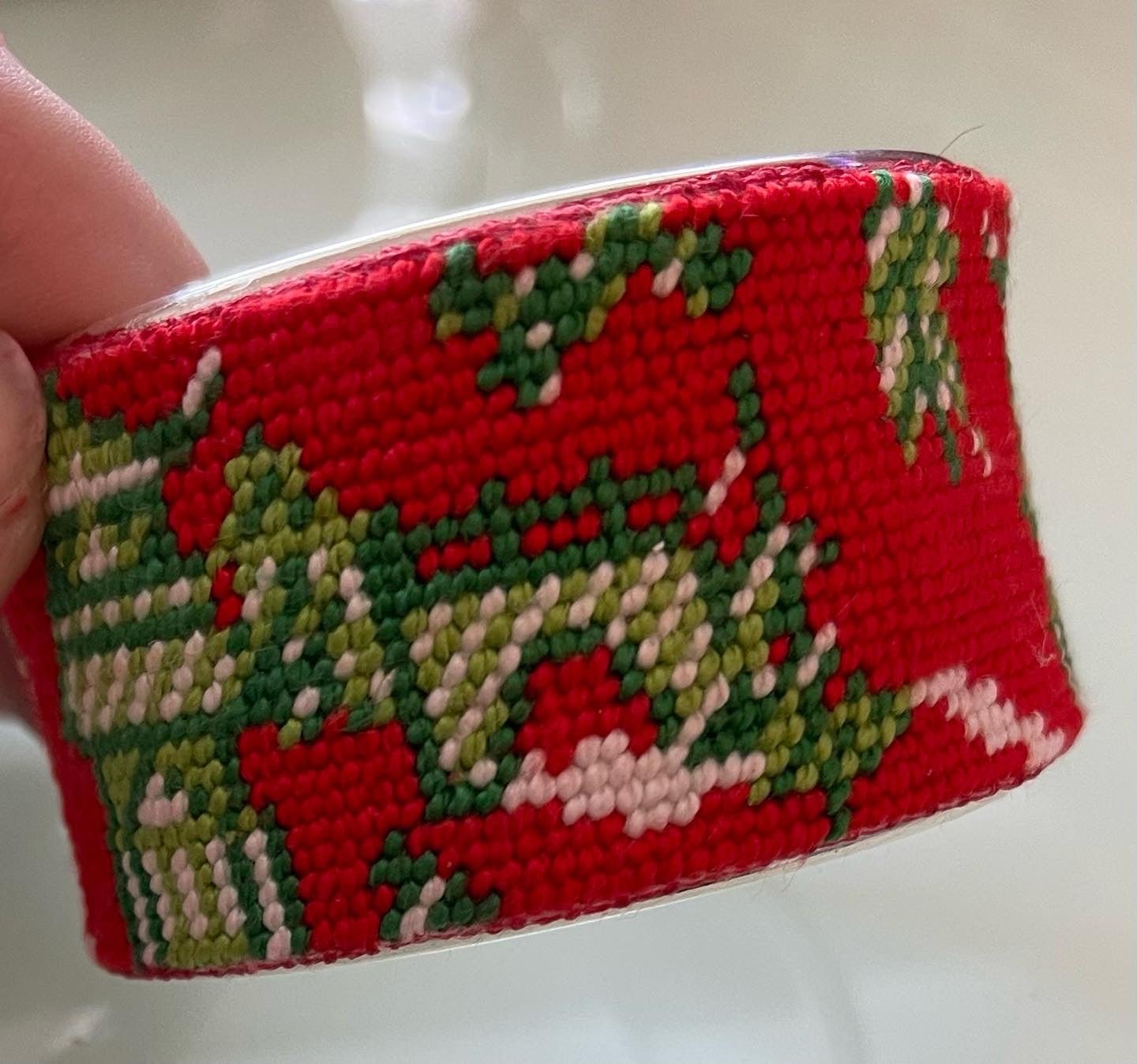 Christmas Chinoiserie Bracelet Cuff Kit - Needlepoint by Laura