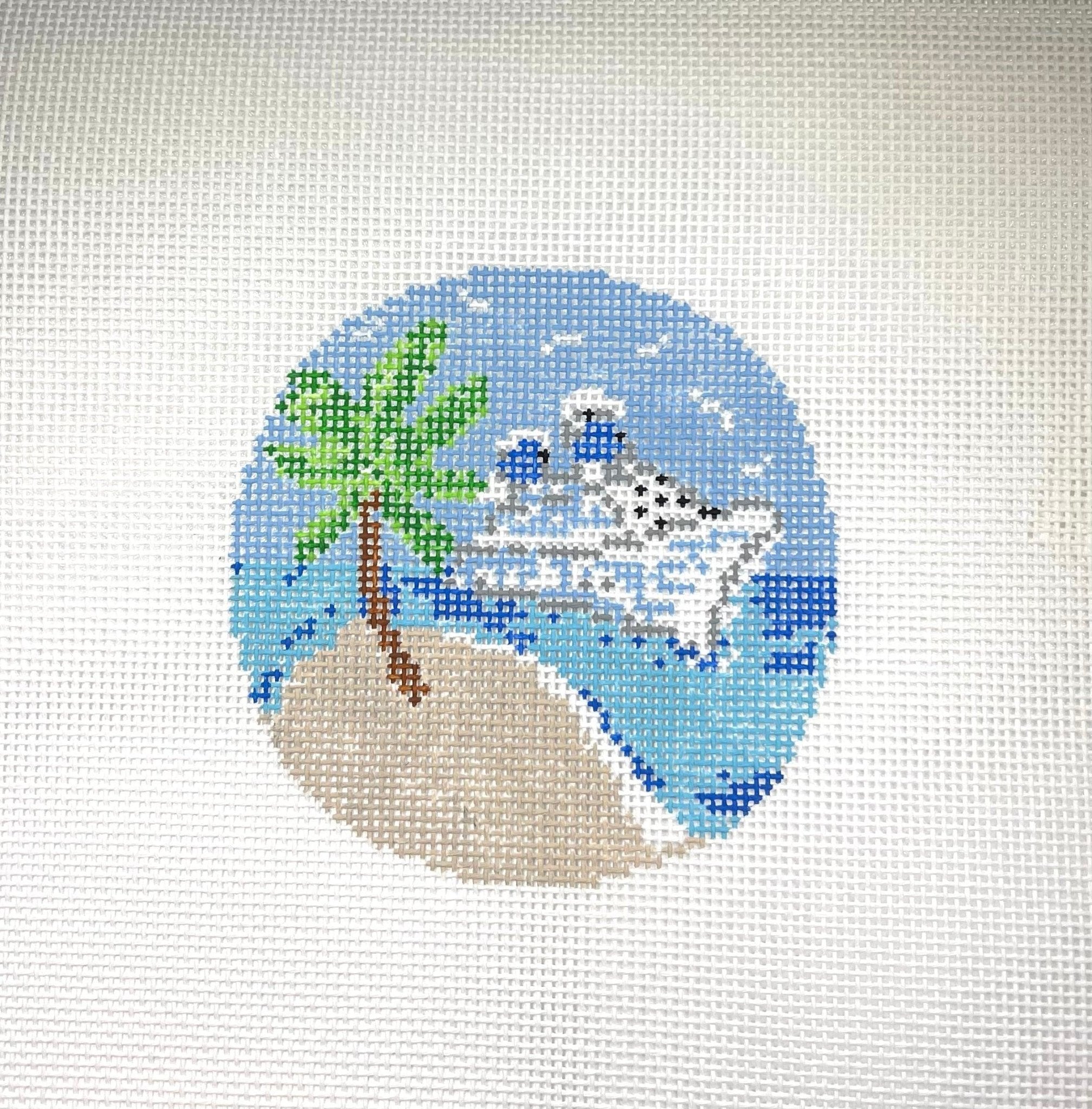 Cruise Ship ornament canvas - Needlepoint by Laura