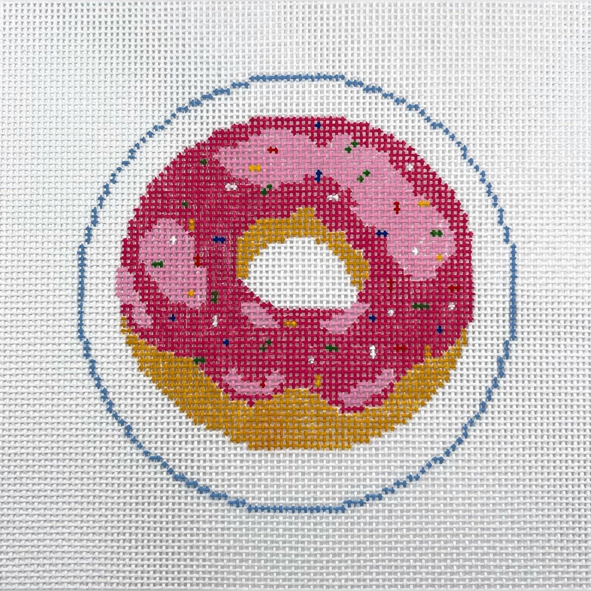 Donut ornament canvas - Needlepoint by Laura