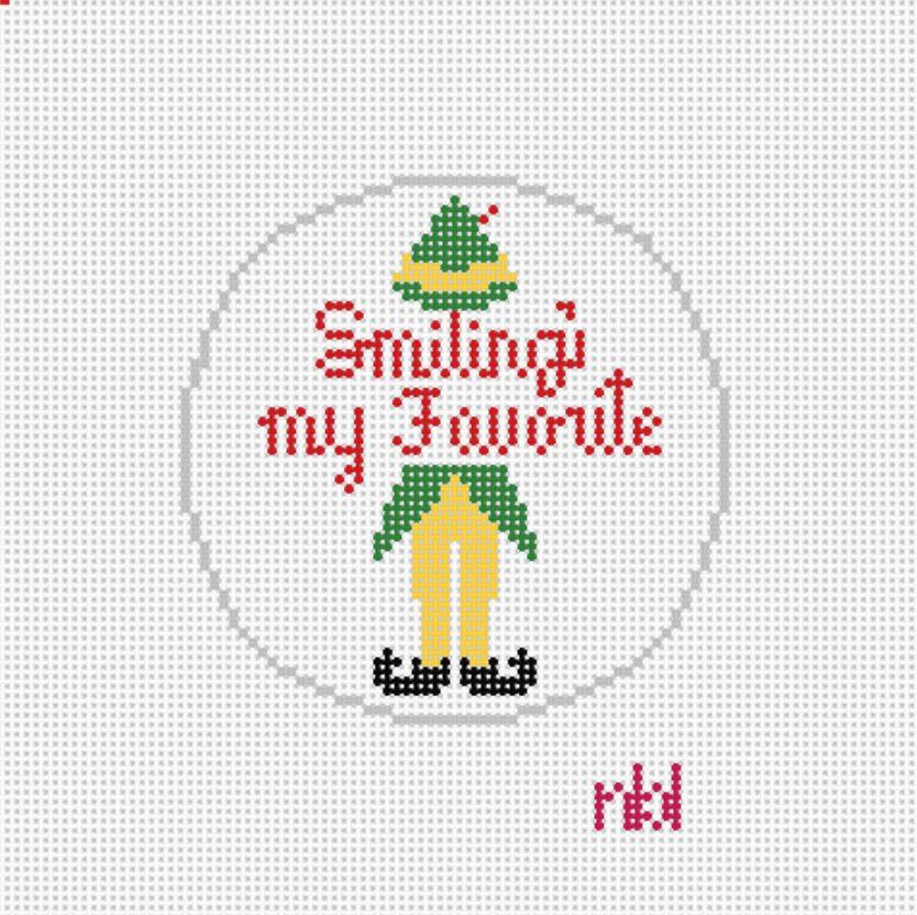 Elf Canvas Smiling's my Favorite - Needlepoint by Laura