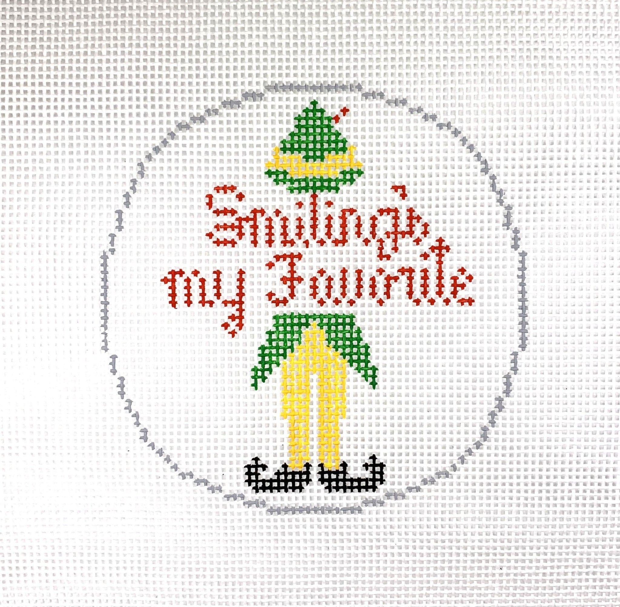 Elf Canvas Smiling's my Favorite - Needlepoint by Laura