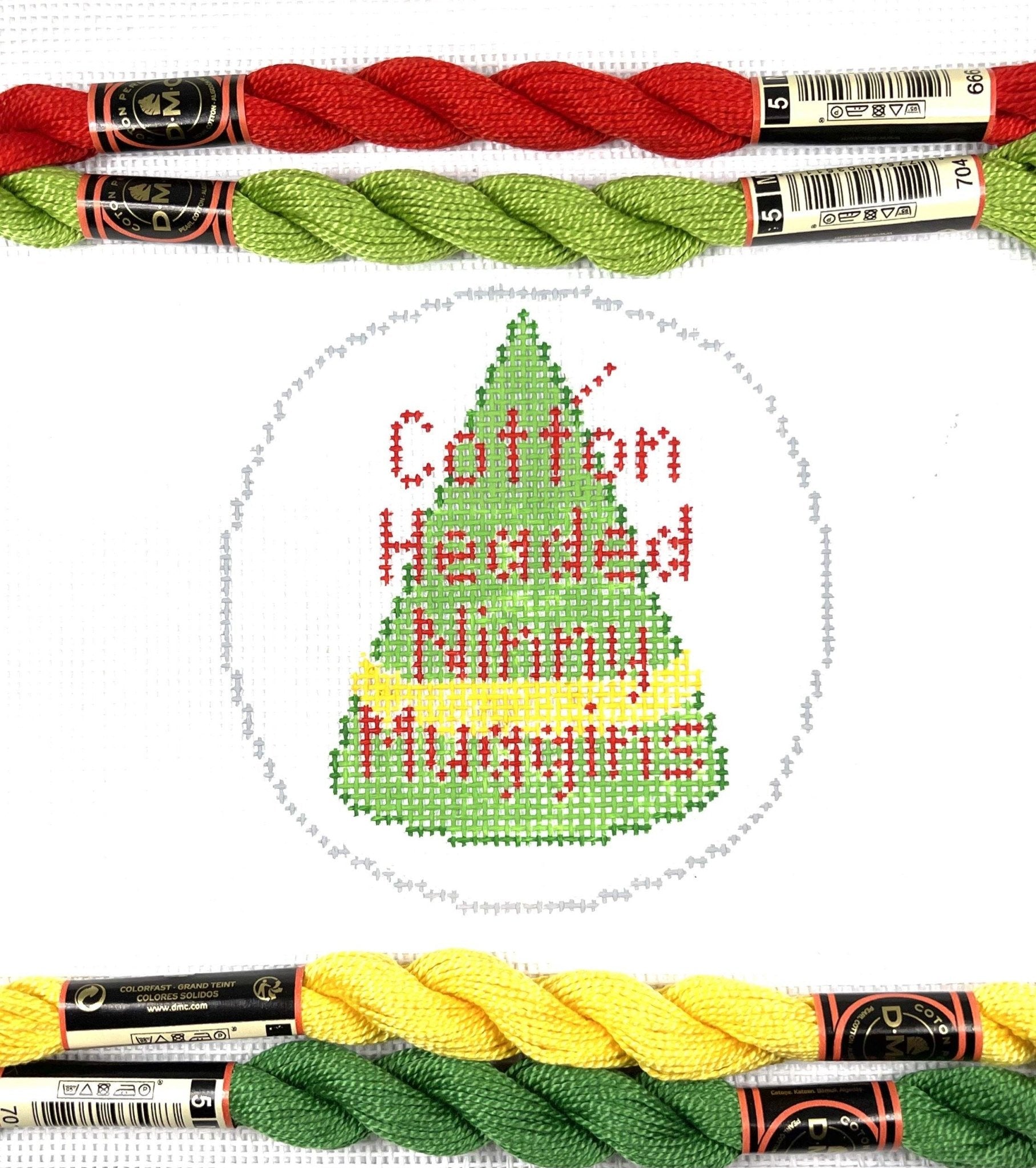 Elf Cotton Headed Ninny Muggins Needlepoint Canvas - Needlepoint by Laura