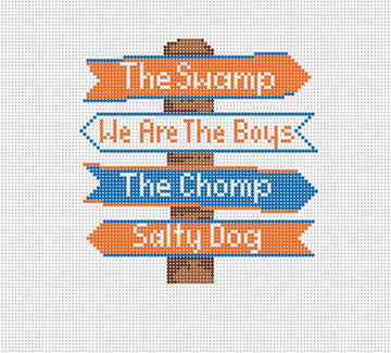 Florida College Icon Destination Sign - Needlepoint by Laura