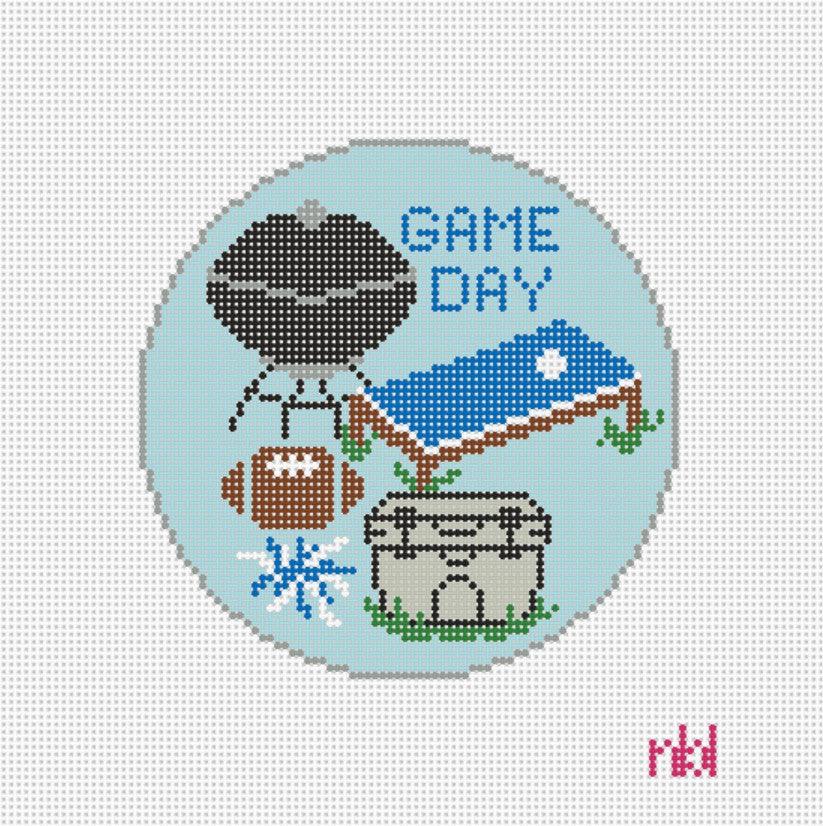 Football GAME DAY Canvas - Needlepoint by Laura